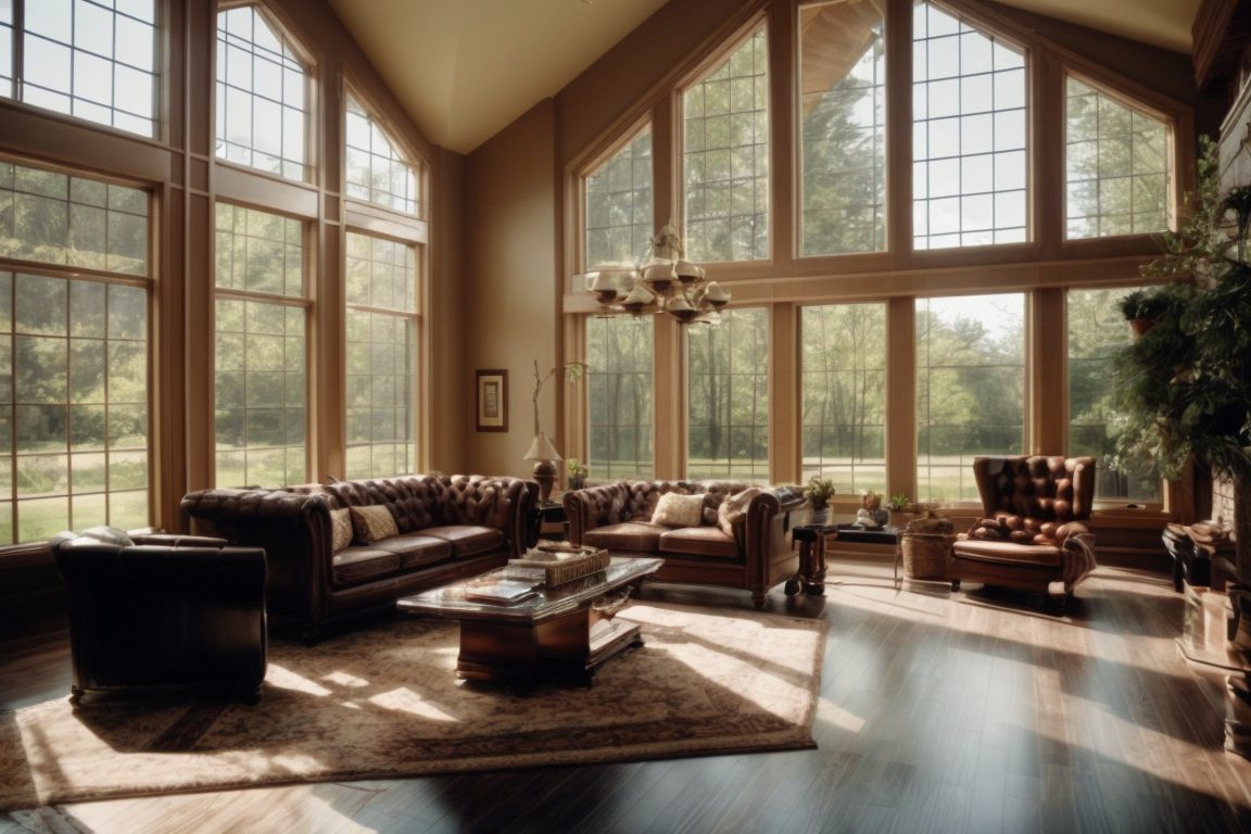 Rockford home interior with UV protective window film installed