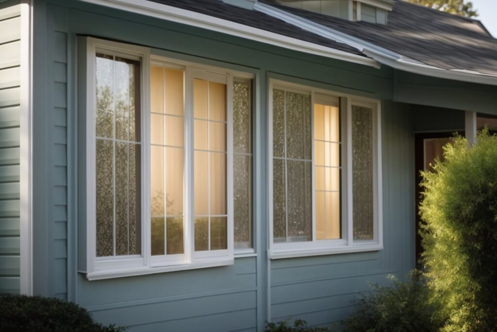 Decorative window film on Baton Rouge home for privacy and UV protection