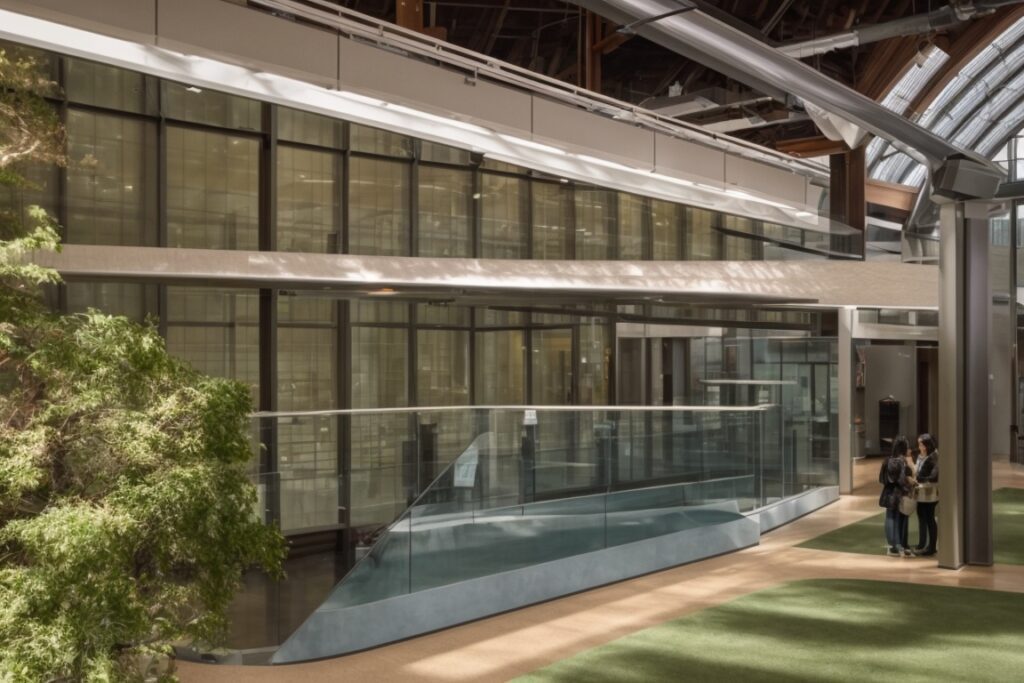 Sacramento museum interior with UV protected opaque windows